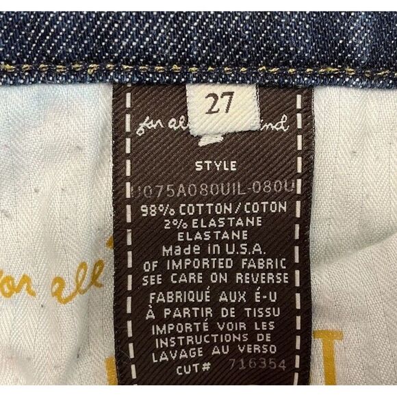 7 For All Mankind Low Rise Bootcut Jeans Womens 27 x 32 Blue Flare ARITZIA 90s - Picture 4 of 8